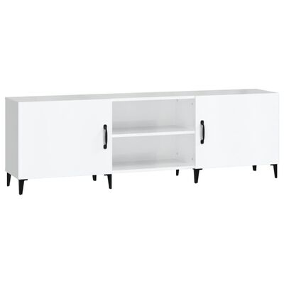 vidaXL Meuble TV blanc brillant 150x30x50 cm bois d'ingénierie