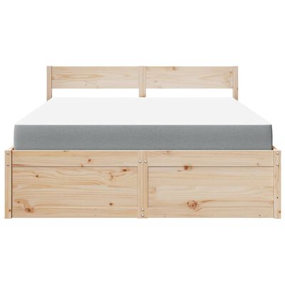 vidaXL Lit avec tiroirs et matelas 160x200 cm bois de pin massif