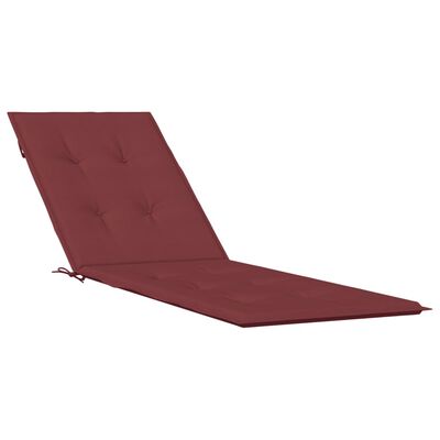 vidaXL Coussin de chaise longue rouge bordeaux mélangé (75+105)x50x3cm