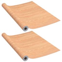 vidaXL Films autoadhésifs pour portes 2 pcs Ahorn 210x90 cm PVC