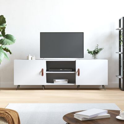 vidaXL Meuble TV blanc 150x30x50 cm bois d'ingénierie