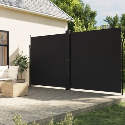 vidaXL Auvent latéral rétractable Noir 200x1200 cm