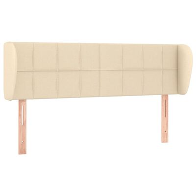 vidaXL Tête de lit avec oreilles Crème 147x23x78/88 cm Tissu