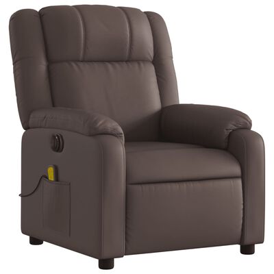 vidaXL Fauteuil de massage inclinable électrique marron similicuir