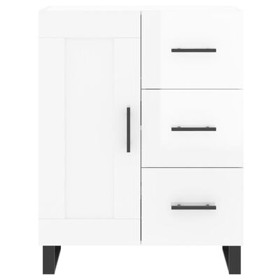 vidaXL Buffet haut Blanc brillant 69,5x34x180 cm Bois d'ingénierie