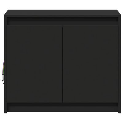 vidaXL Buffet avec LED noir 72x34x61 cm bois d'ingénierie