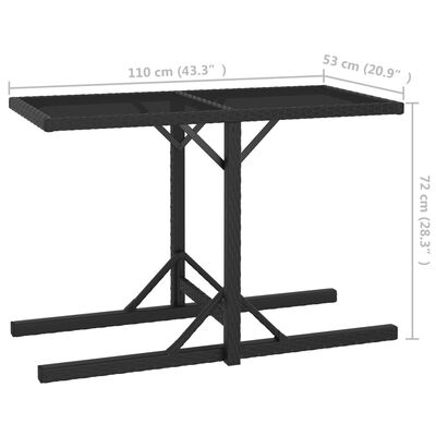 vidaXL Ensemble de salle à manger de jardin 3 pcs Noir