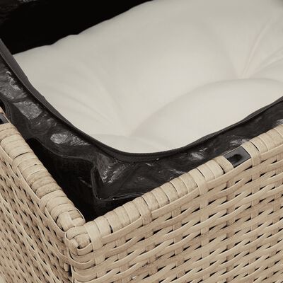 vidaXL Salon de jardin avec coussins 3 pcs beige résine tressée