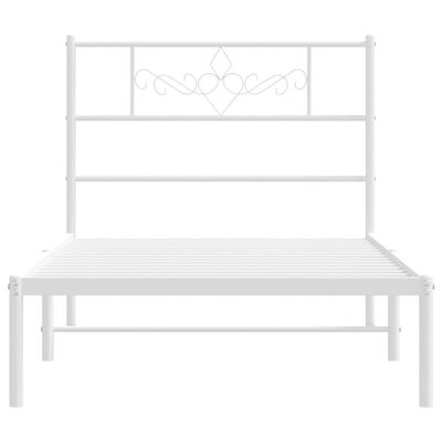 vidaXL Cadre de lit métal sans matelas avec tête de lit blanc 80x200cm