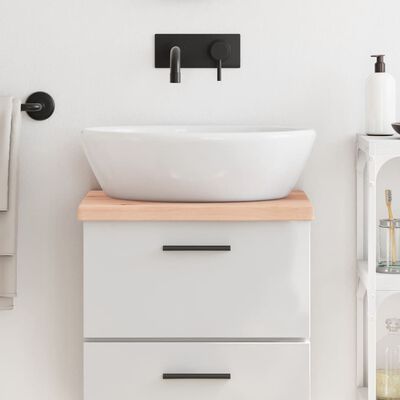 vidaXL Comptoir de salle de bain 40x40x(2-4) cm bois massif non traité