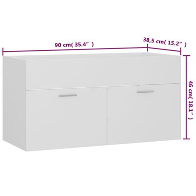 vidaXL Ensemble de meubles de salle de bain Blanc Bois d'ingénierie