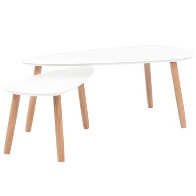 vidaXL Ensemble de tables basses 2 pcs Bois de pin massif Blanc