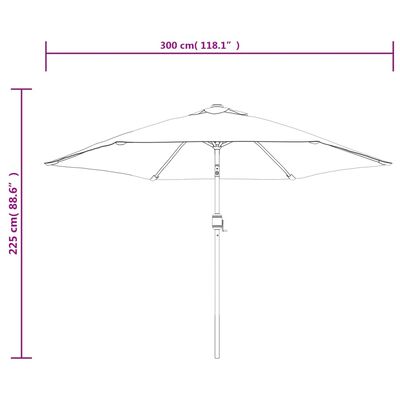 vidaXL Parasol de jardin en porte-à-faux avec LED 3 m vert