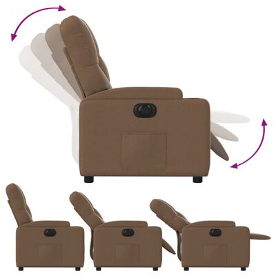 vidaXL Fauteuil inclinable électrique Marron Tissu