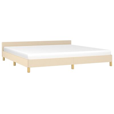 vidaXL Cadre de lit sans matelas crème 200x200 cm tissu