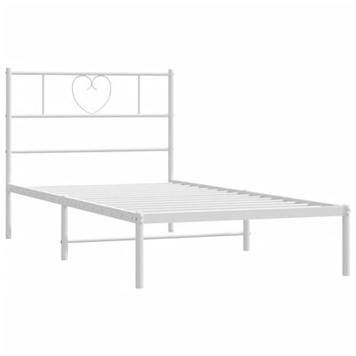 vidaXL Cadre de lit métal sans matelas et tête de lit blanc 100x190 cm