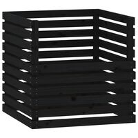 vidaXL Composteur Noir 80x80x78 cm Bois massif de pin