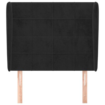 vidaXL Tête de lit avec oreilles Noir 103x23x118/128 cm Velours