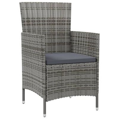 vidaXL Salon de jardin 7 pcs avec coussins Résine tressée Gris