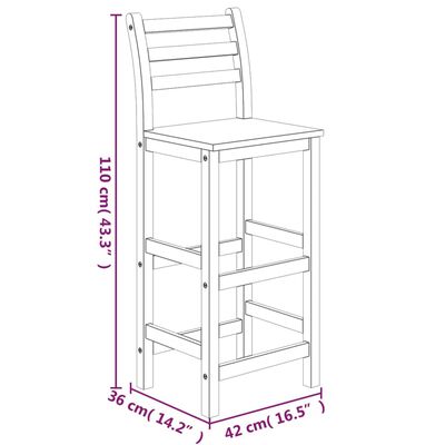 vidaXL Ensemble de bar de jardin 5 pcs bois d'acacia solide