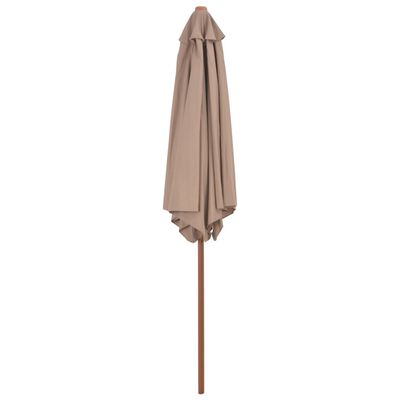 vidaXL Parasol avec mât en bois 270 cm Taupe