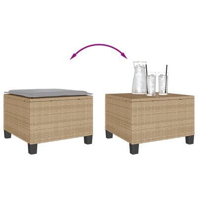 vidaXL Ensemble de bistro 3 pcs avec coussins beige résine tressée