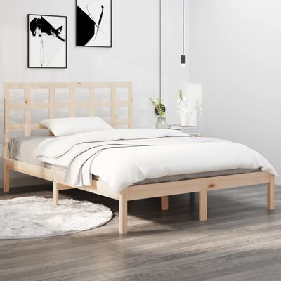 vidaXL Cadre de lit Bois massif 140x190 cm