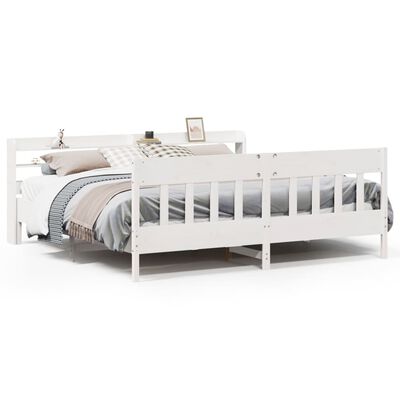 vidaXL Cadre de lit sans matelas blanc 180x200 cm bois massif de pin