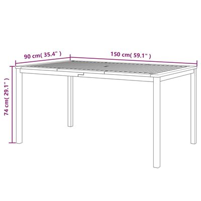 vidaXL Ensemble à manger d'extérieur 3 pcs et coussins Acacia solide