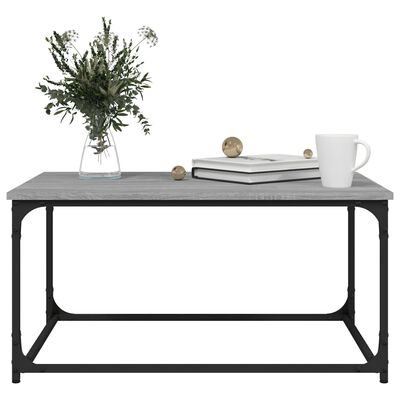 vidaXL Table basse Sonoma gris 80x50x40 cm Bois d'ingénierie et fer