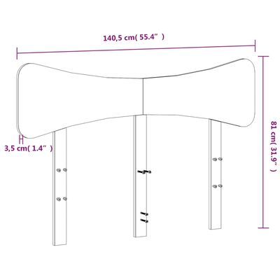 vidaXL Tête de lit cire marron 135 cm bois massif de pin