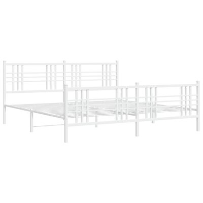 vidaXL Cadre de lit métal sans matelas et pied de lit blanc 200x200 cm