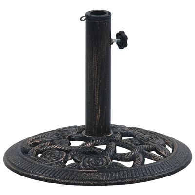 vidaXL Socle de parasol Noir et bronze 9 kg 40 cm Fonte