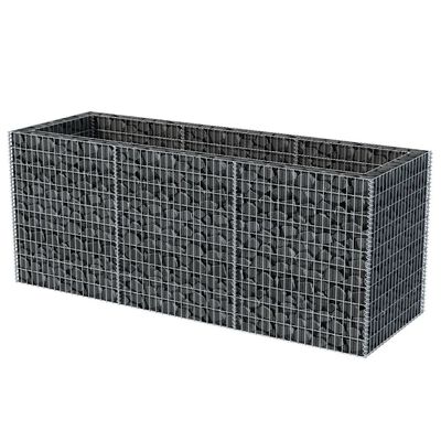 vidaXL Lit surélevé à gabion Acier 270x90x100 cm