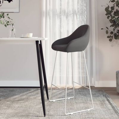 vidaXL Tabouret de bar Gris foncé Velours