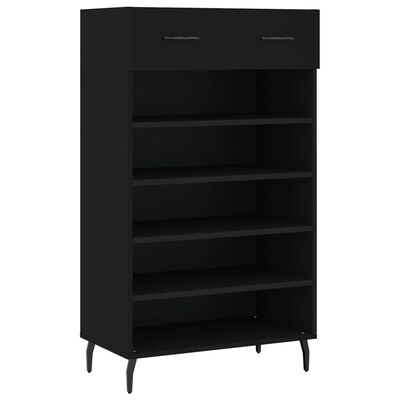 vidaXL Armoire à chaussures noir 60x35x105 cm bois d'ingénierie