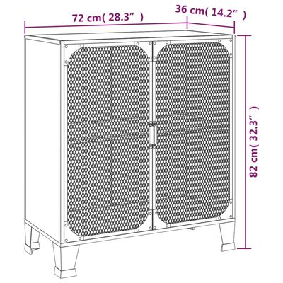 vidaXL Armoire de rangement Gris 72x36x82 cm Métal et MDF