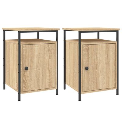 vidaXL Tables de chevet 2pcs chêne sonoma 40x42x60cm bois d'ingénierie