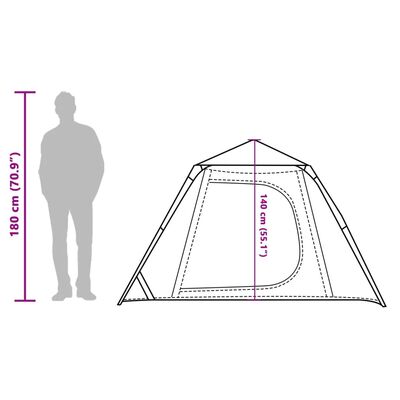 vidaXL Tente de camping à dôme 4 personnes libération rapide