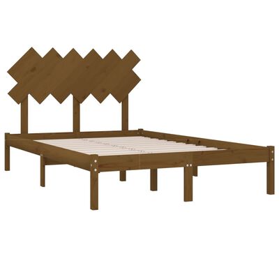 vidaXL Cadre de lit sans matelas marron miel 120x200 cm bois massif