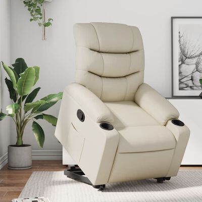 vidaXL Fauteuil inclinable Crème Similicuir