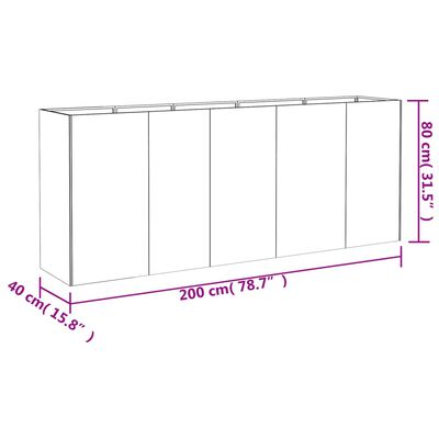 vidaXL Lit surélevé de jardin 200x40x80 cm acier corten