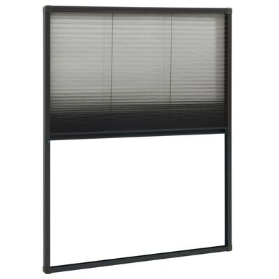 vidaXL Moustiquaire plissée pour fenêtre Aluminium Anthracite 80x100cm