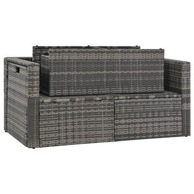 vidaXL Salon de jardin avec coussins 6 pcs Résine tressée Gris