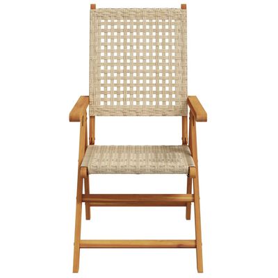 vidaXL Chaises de jardin lot de 2 beige bois massif d'acacia et rotin