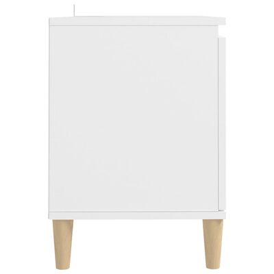 vidaXL Meuble TV avec pieds en bois massif Blanc 103,5x35x50 cm