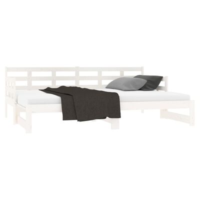 vidaXL Lit coulissant sans matelas blanc 2x(90x200) cm