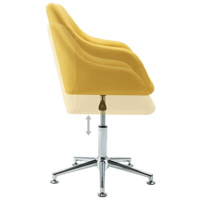 vidaXL Chaises pivotantes à manger lot de 6 jaune tissu