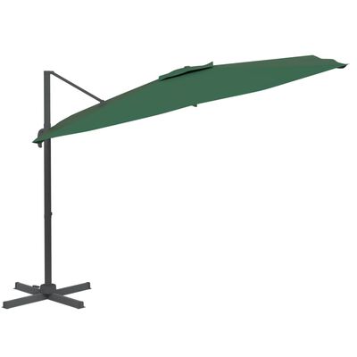 vidaXL Parasol de jardin en porte-à-faux et poteau en aluminium vert