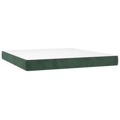 vidaXL Sommier à lattes de lit et matelas Vert foncé 180x200cm Velours